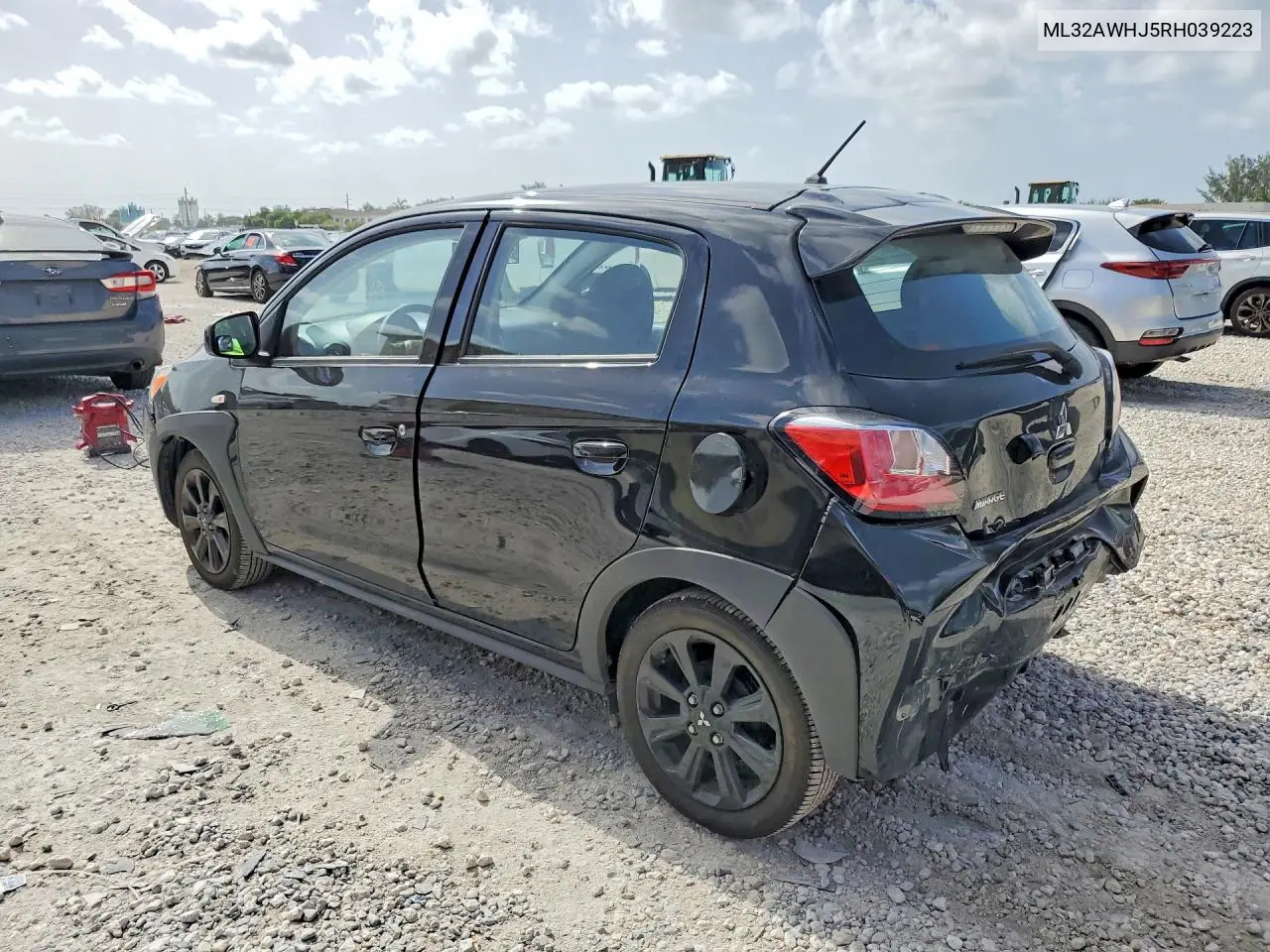 2024 Mitsubishi Mirage Se VIN: ML32AWHJ5RH039223 Lot: 60588216