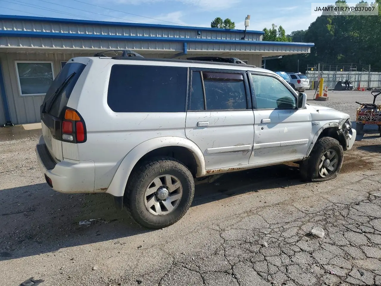 2000 Mitsubishi Montero Sport Limited VIN: JA4MT41R7YP037007 Lot: 58996506