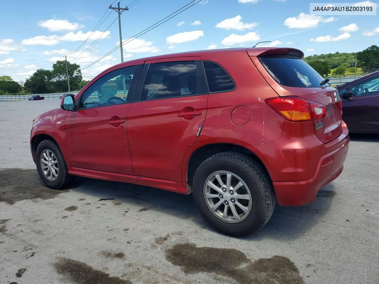 2011 Mitsubishi Outlander Sport Es VIN: JA4AP3AU1BZ003193 Lot: 58054876