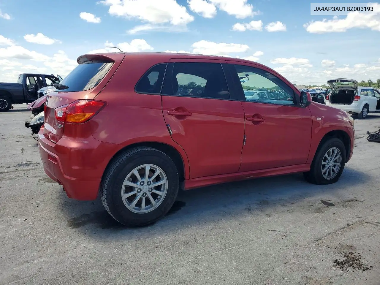 2011 Mitsubishi Outlander Sport Es VIN: JA4AP3AU1BZ003193 Lot: 58054876