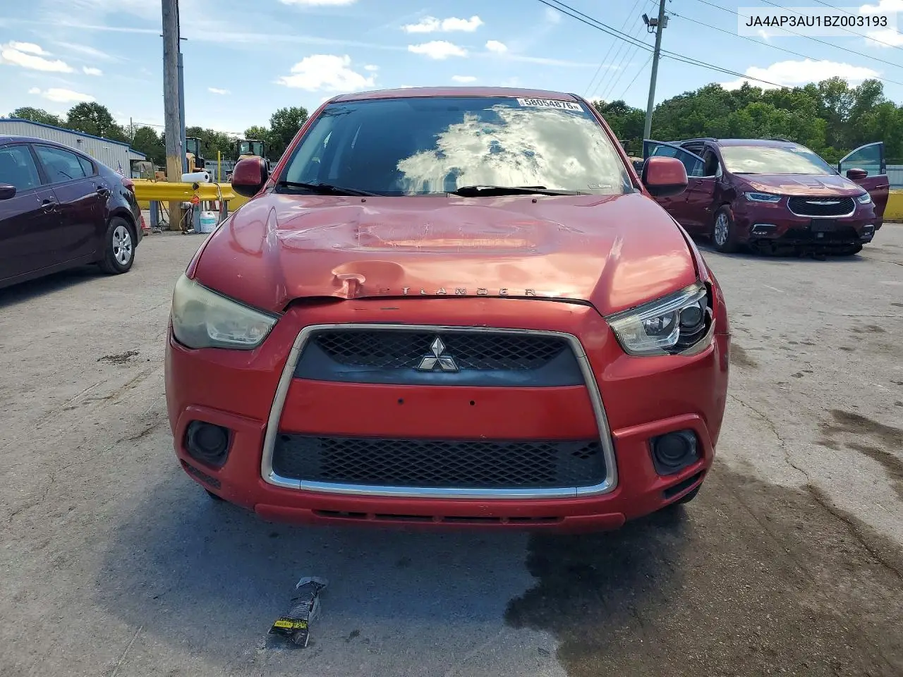 2011 Mitsubishi Outlander Sport Es VIN: JA4AP3AU1BZ003193 Lot: 58054876