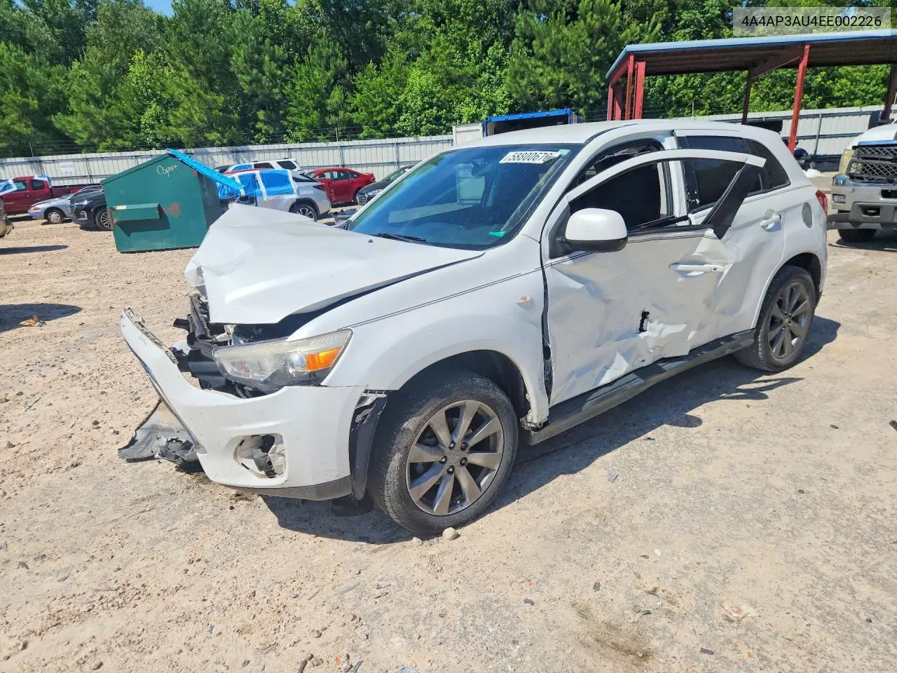 2014 Mitsubishi Outlander Sport Es VIN: 4A4AP3AU4EE002226 Lot: 58800676