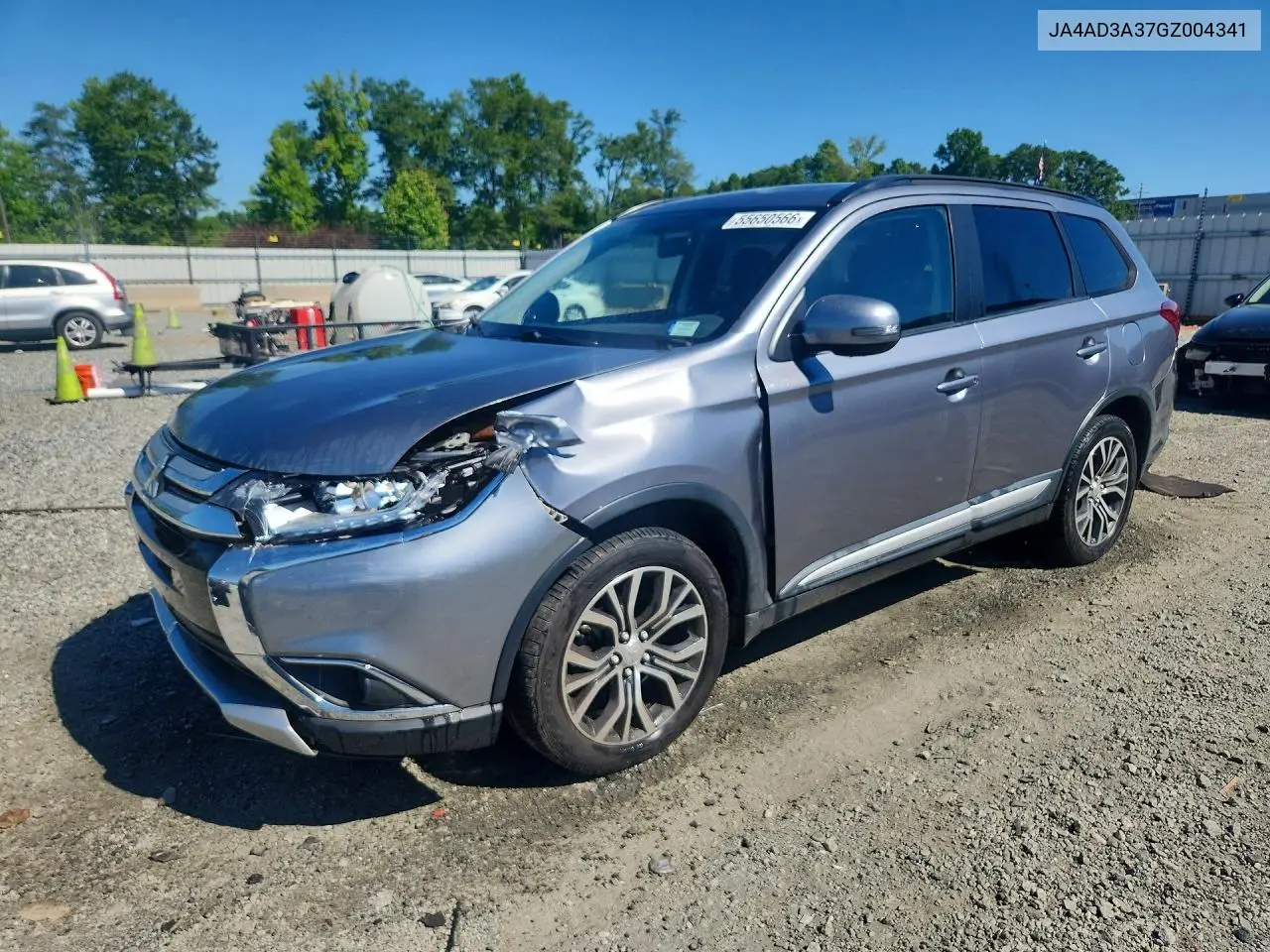 2016 Mitsubishi Outlander Se VIN: JA4AD3A37GZ004341 Lot: 55650566