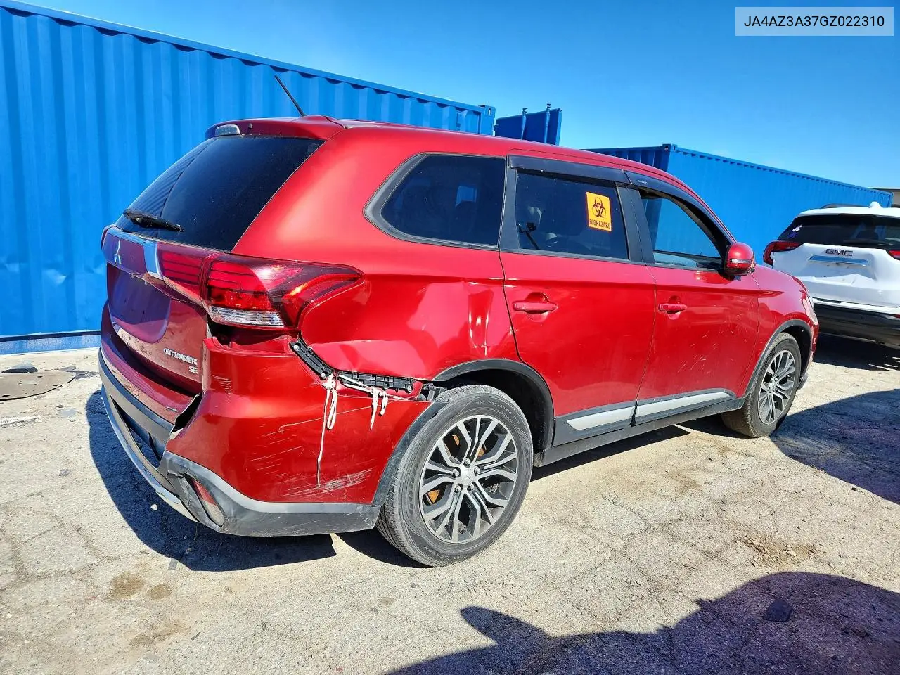 2016 Mitsubishi Outlander Se VIN: JA4AZ3A37GZ022310 Lot: 57496216