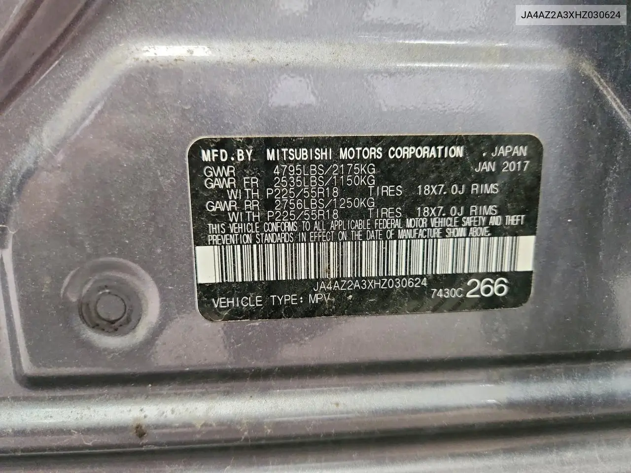 2017 Mitsubishi Outlander Es VIN: JA4AZ2A3XHZ030624 Lot: 60979716