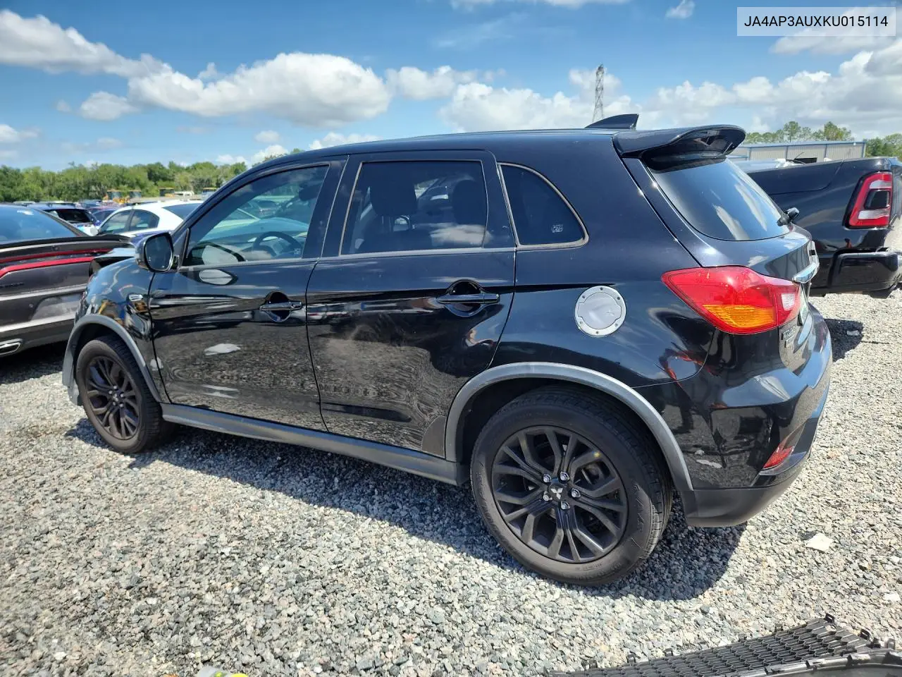 2019 Mitsubishi Outlander Sport Es VIN: JA4AP3AUXKU015114 Lot: 57299156