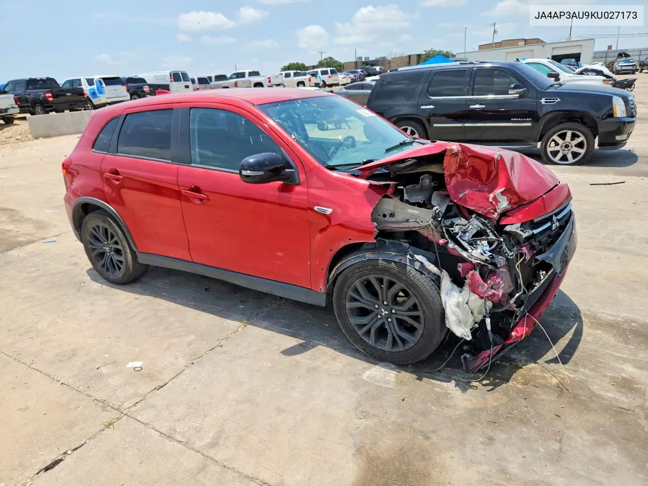2019 Mitsubishi Outlander Sport Es VIN: JA4AP3AU9KU027173 Lot: 58621126