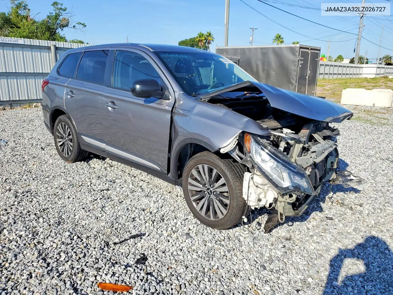 2020 Mitsubishi Outlander Se VIN: JA4AZ3A32LZ026727 Lot: 58048276