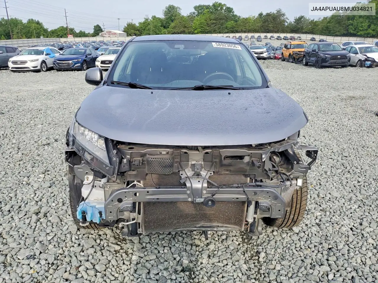 2021 Mitsubishi Outlander Sport Es VIN: JA4APUAU8MU034821 Lot: 58923056