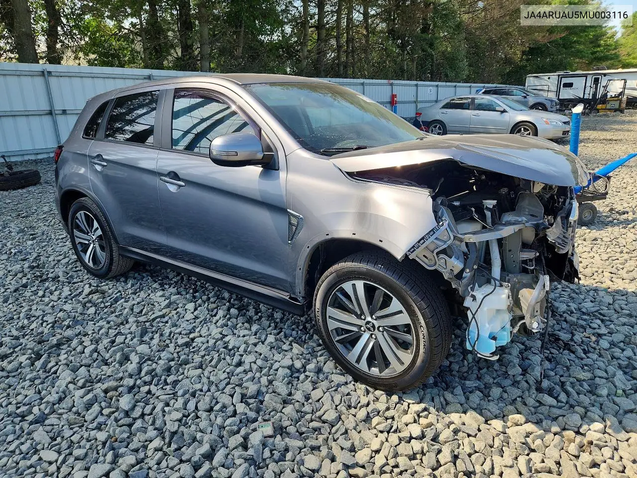 2021 Mitsubishi Outlander Sport Es VIN: JA4ARUAU5MU003116 Lot: 61332286