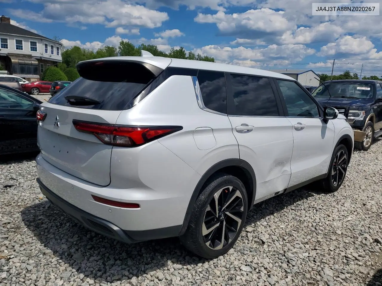2022 Mitsubishi Outlander Es VIN: JA4J3TA88NZ020267 Lot: 58229936