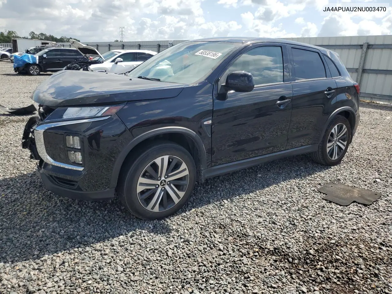 2022 Mitsubishi Outlander Sport Es VIN: JA4APUAU2NU003470 Lot: 58538196