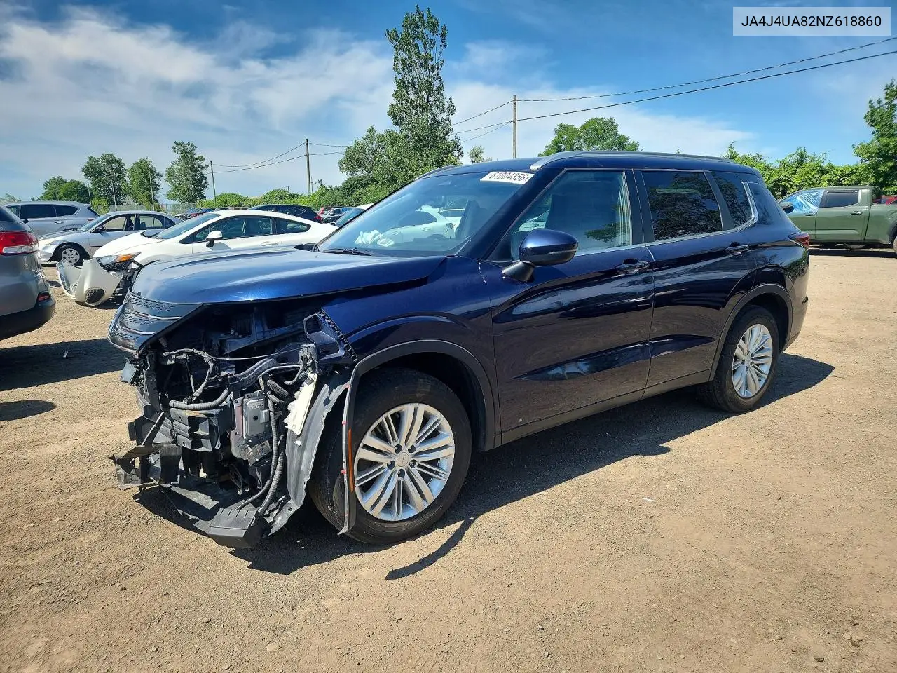 2022 Mitsubishi Outlander Se VIN: JA4J4UA82NZ618860 Lot: 61004356