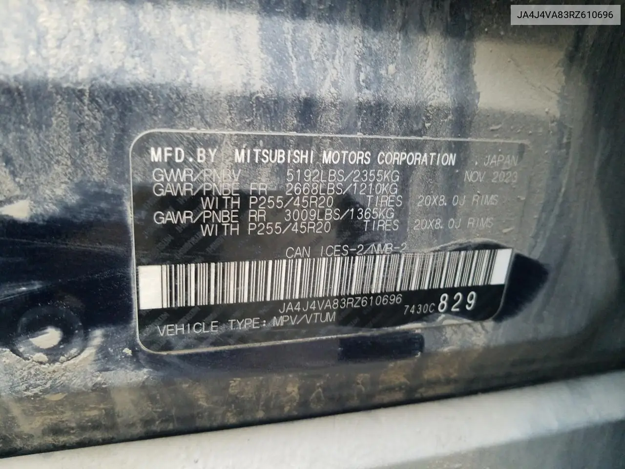 JA4J4VA83RZ610696 2024 Mitsubishi Outlander Se
