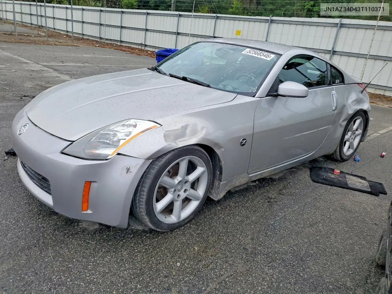 2003 Nissan 350Z Coupe VIN: JN1AZ34D43T110371 Lot: 52568546