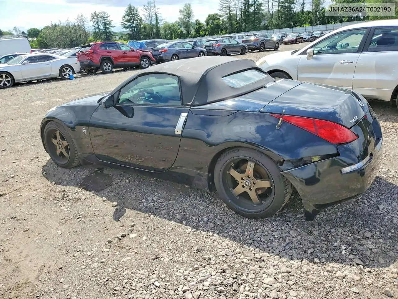 2004 Nissan 350Z Roadster VIN: JN1AZ36A24T002190 Lot: 57532606