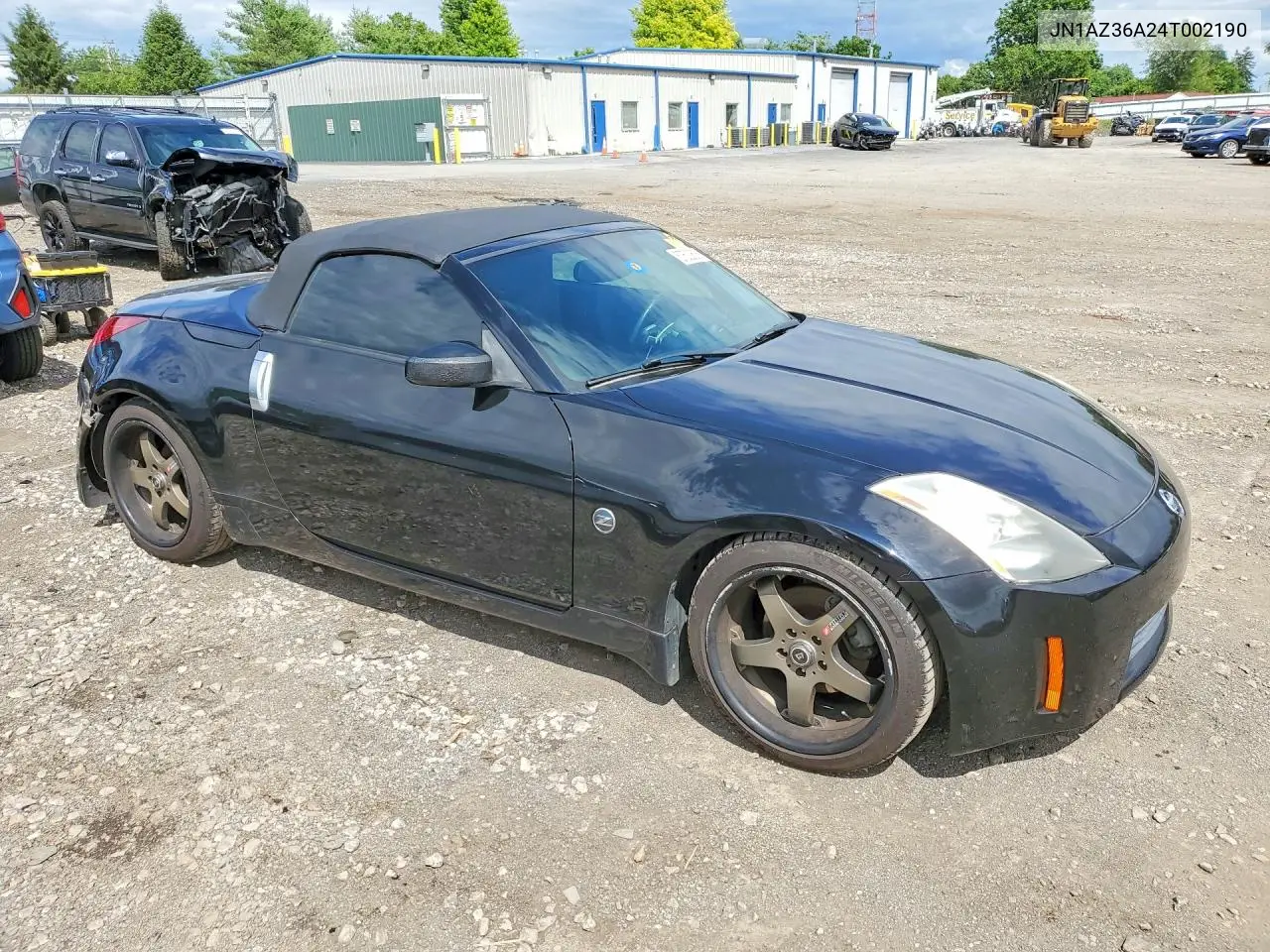 2004 Nissan 350Z Roadster VIN: JN1AZ36A24T002190 Lot: 57532606