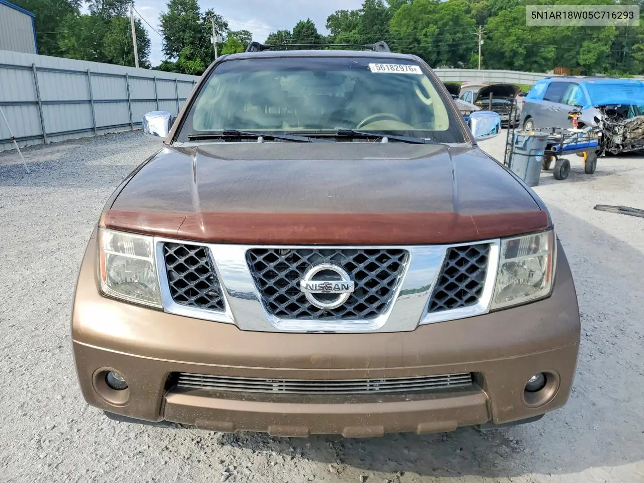 2005 Nissan Pathfinder Xe VIN: 5N1AR18W05C716293 Lot: 56182976