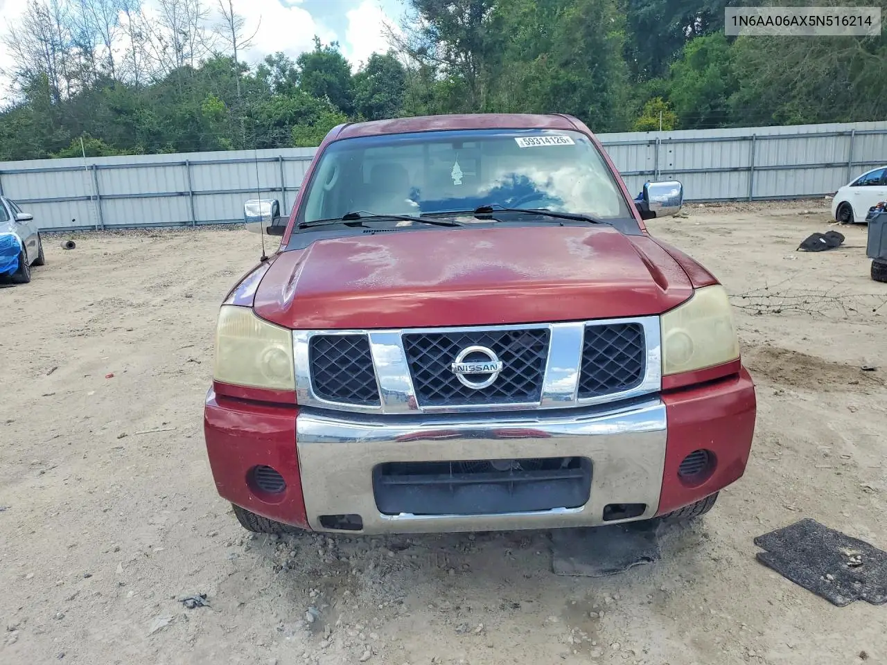 2005 Nissan Titan Xe VIN: 1N6AA06AX5N516214 Lot: 59314126