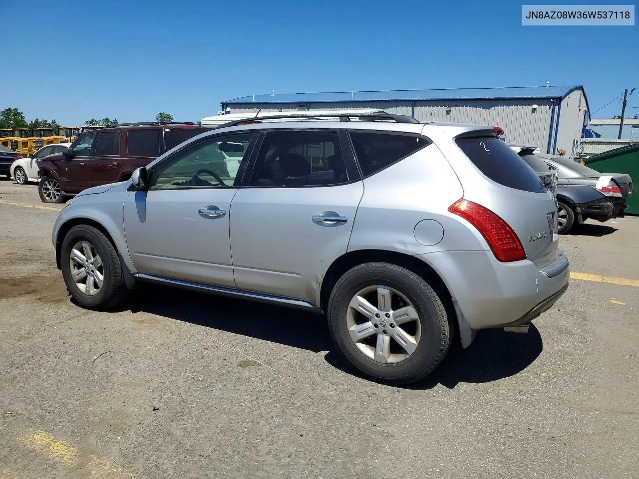2006 Nissan Murano S VIN: JN8AZ08W36W537118 Lot: 56145556