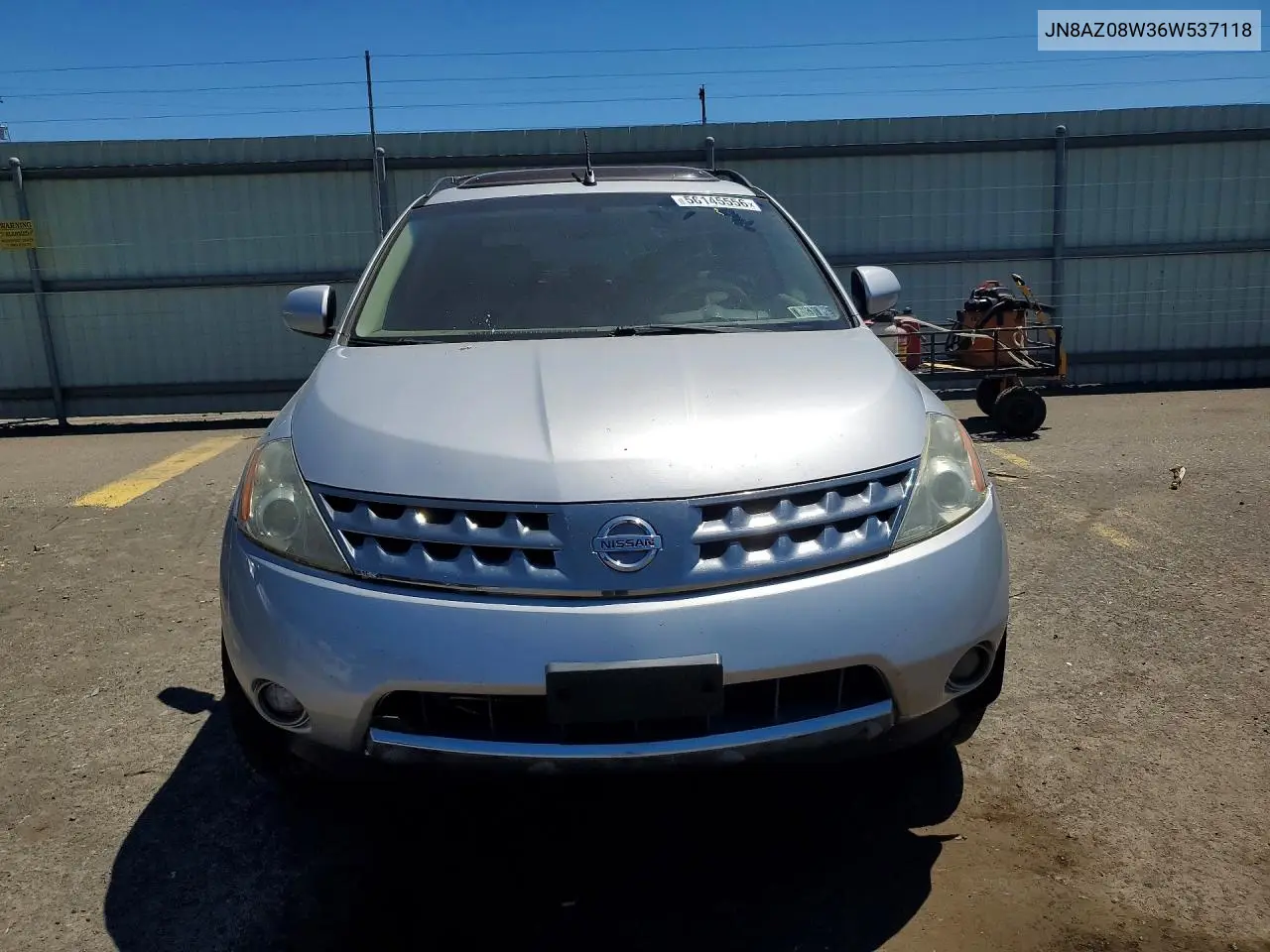 2006 Nissan Murano S VIN: JN8AZ08W36W537118 Lot: 56145556