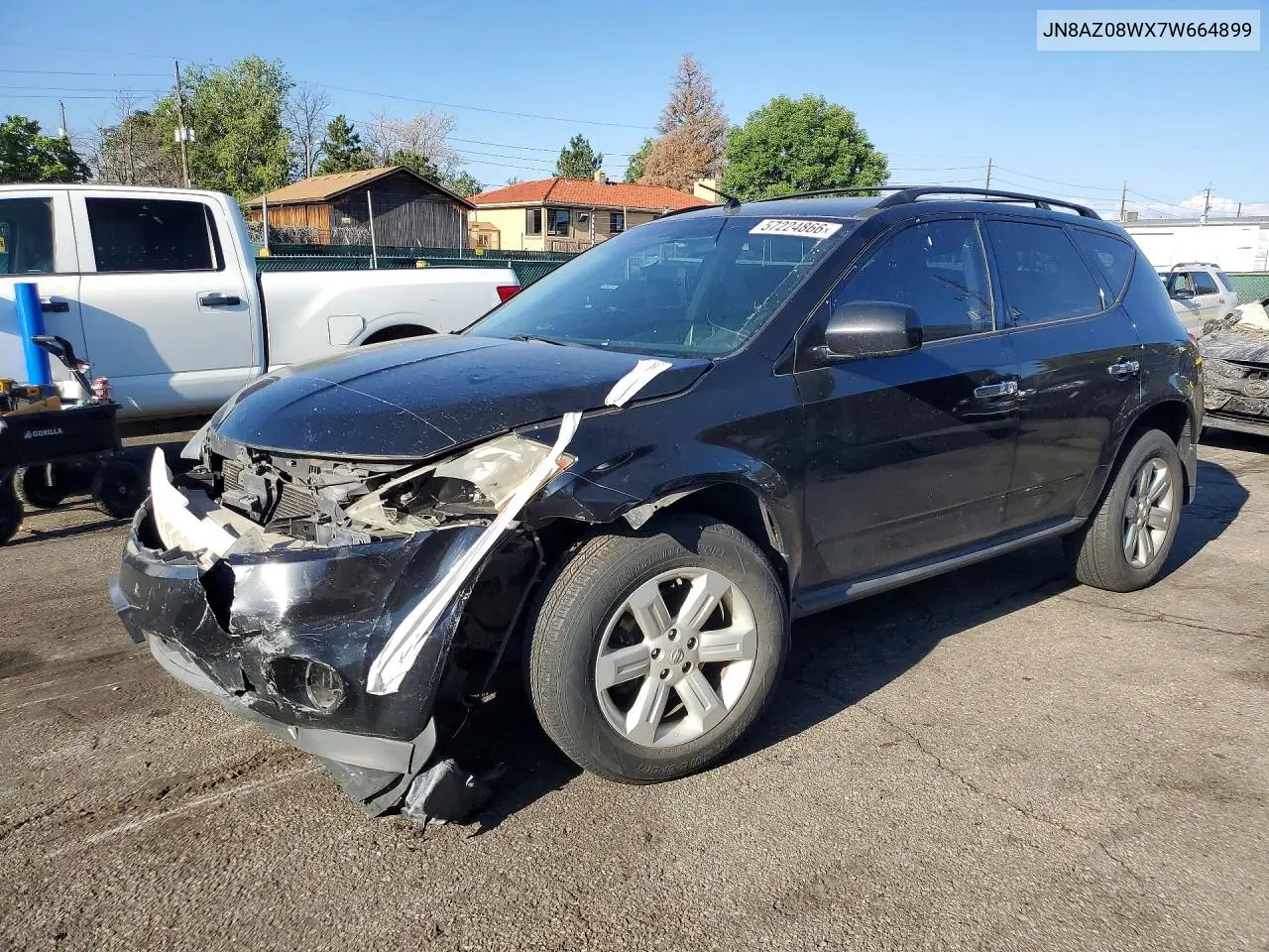 2007 Nissan Murano S VIN: JN8AZ08WX7W664899 Lot: 57224866