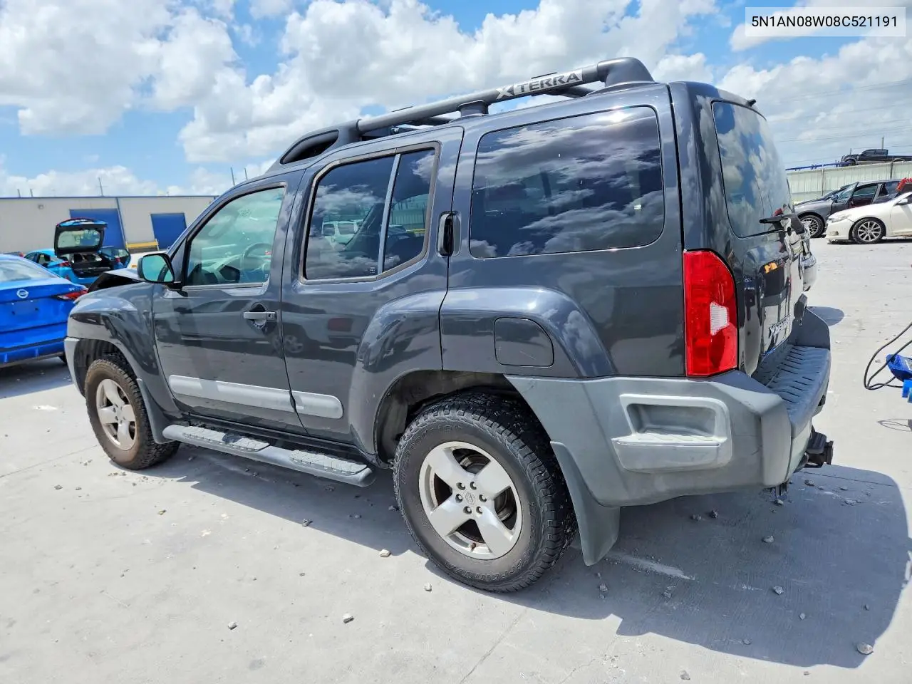 2008 Nissan Xterra X VIN: 5N1AN08W08C521191 Lot: 56846726