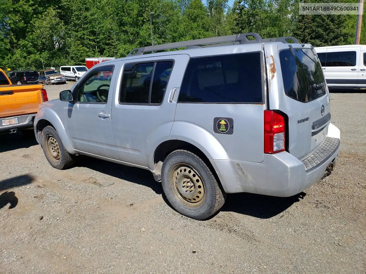2009 Nissan Pathfinder S VIN: 5N1AR18B49C600341 Lot: 57077126