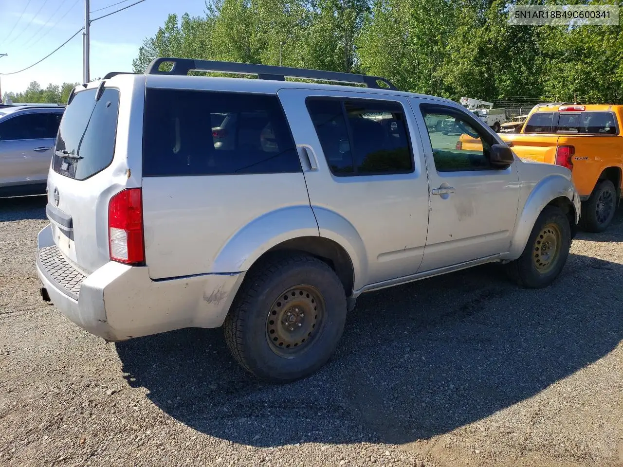 2009 Nissan Pathfinder S VIN: 5N1AR18B49C600341 Lot: 57077126