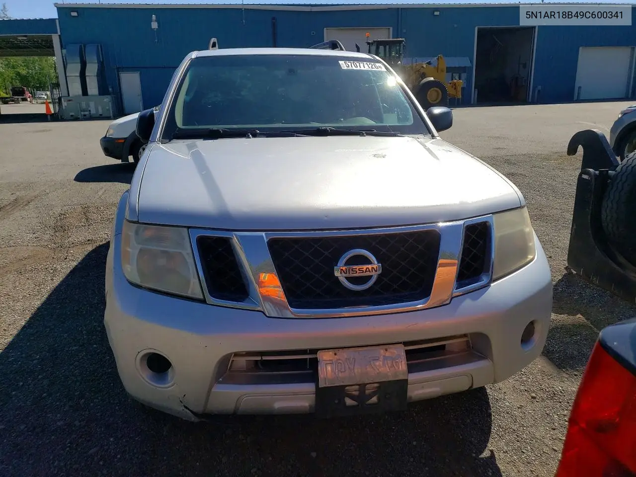 2009 Nissan Pathfinder S VIN: 5N1AR18B49C600341 Lot: 57077126