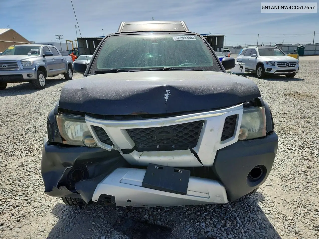2012 Nissan Xterra X VIN: 5N1AN0NW4CC517657 Lot: 58044386