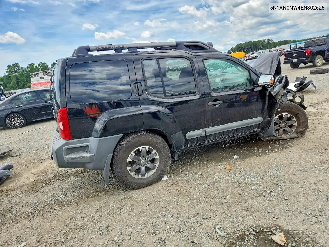 2014 Nissan Xterra Pro-4X VIN: 5N1AN0NW4EN802625 Lot: 57042536