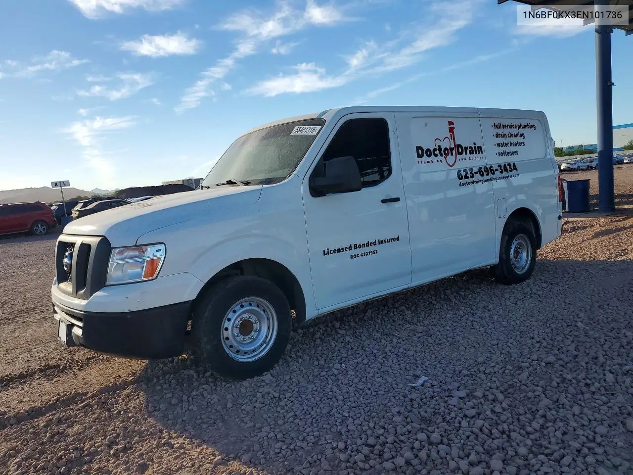 2014 Nissan Nv 1500 VIN: 1N6BF0KX3EN101736 Lot: 58401316