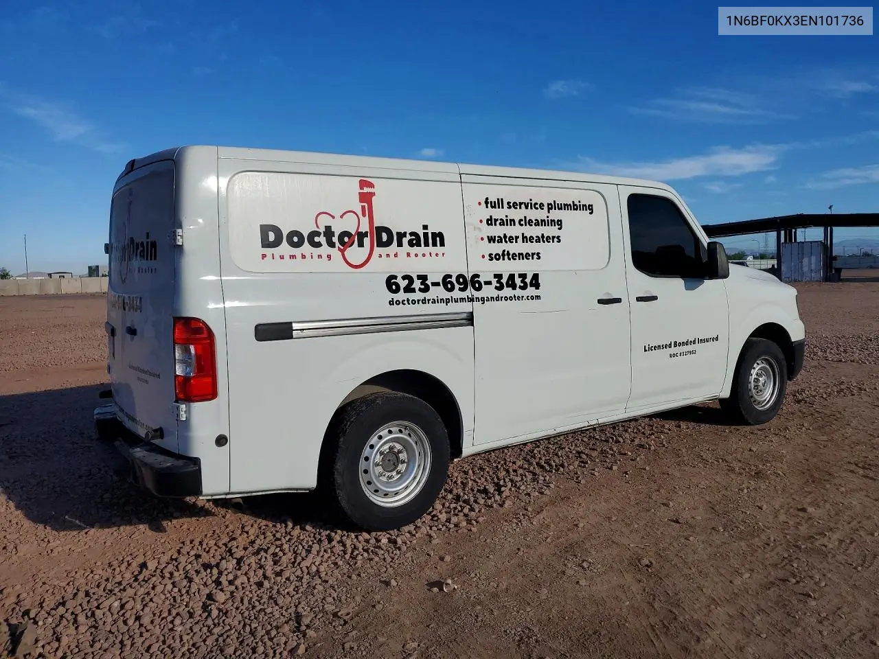 2014 Nissan Nv 1500 VIN: 1N6BF0KX3EN101736 Lot: 58401316