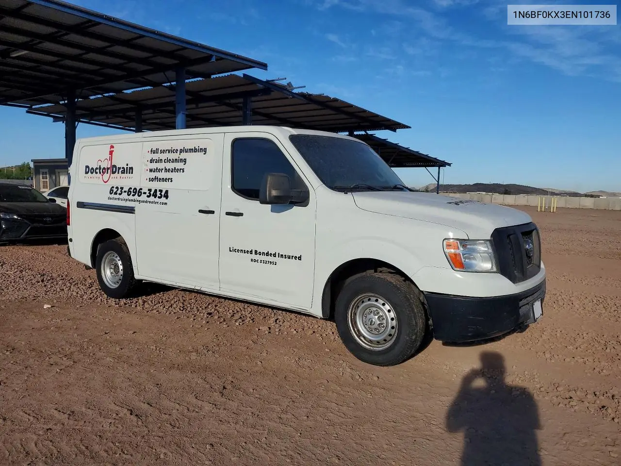 2014 Nissan Nv 1500 VIN: 1N6BF0KX3EN101736 Lot: 58401316