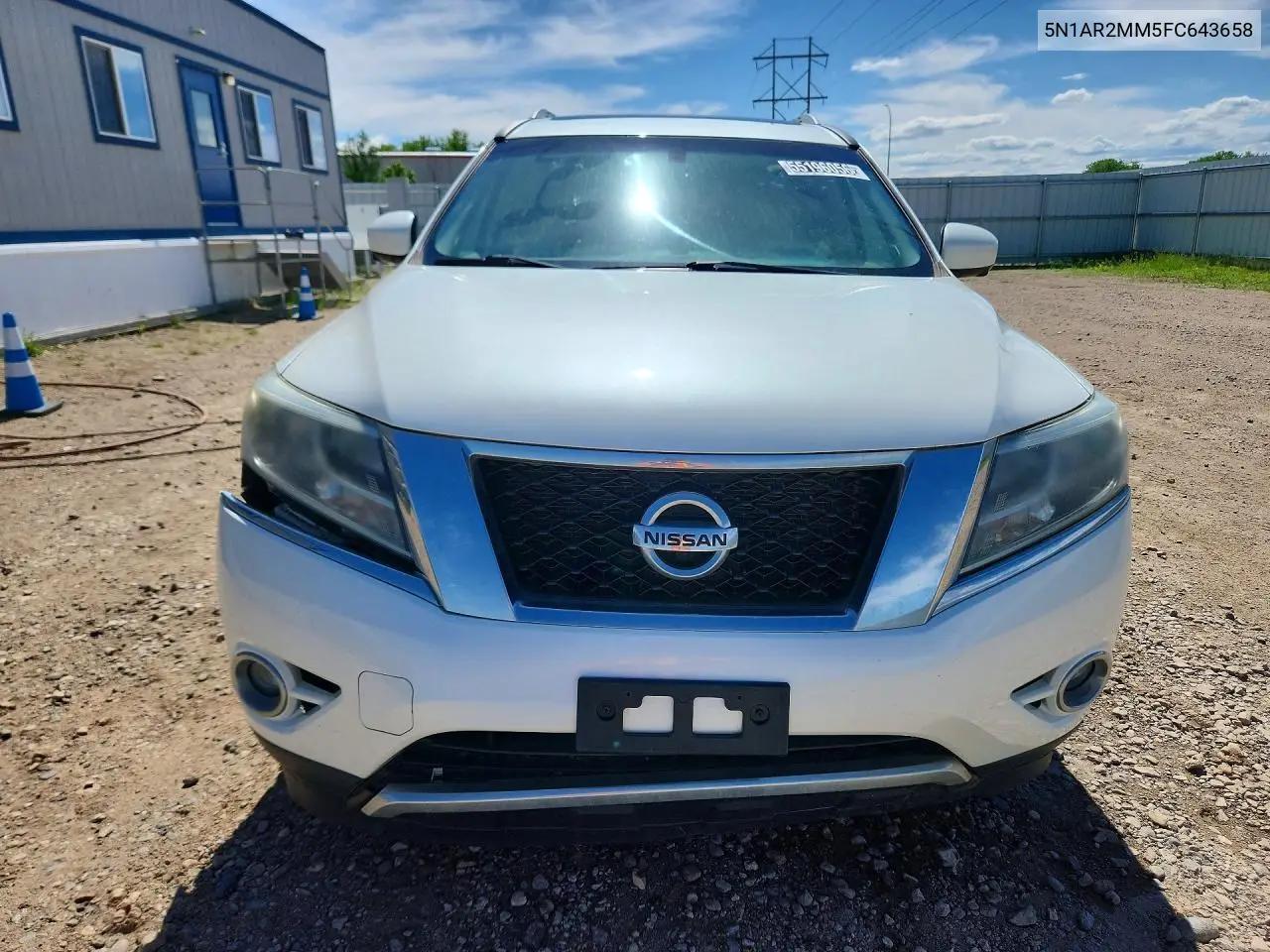 2015 Nissan Pathfinder Sl VIN: 5N1AR2MM5FC643658 Lot: 55196056