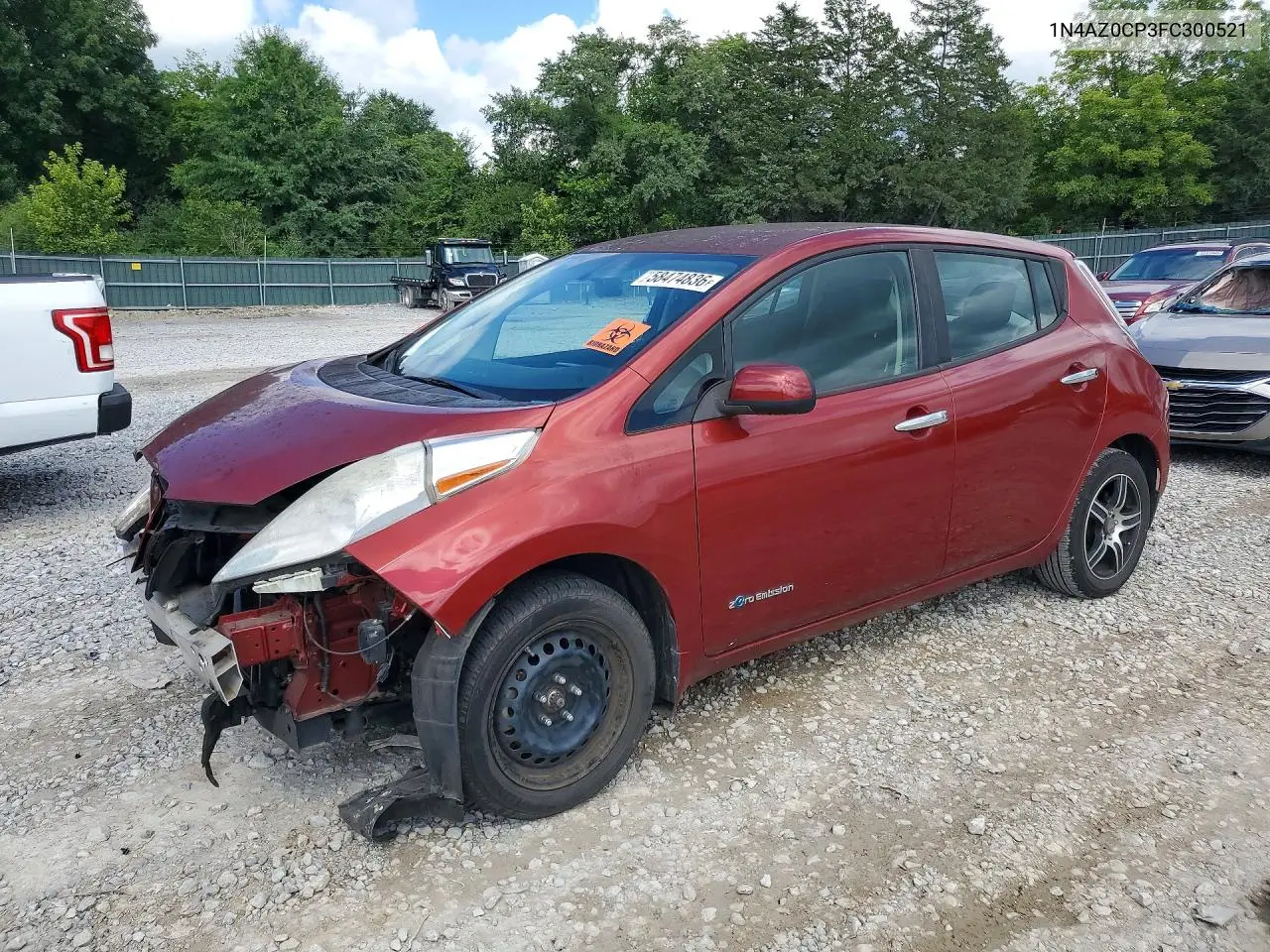 2015 Nissan Leaf S VIN: 1N4AZ0CP3FC300521 Lot: 58474836