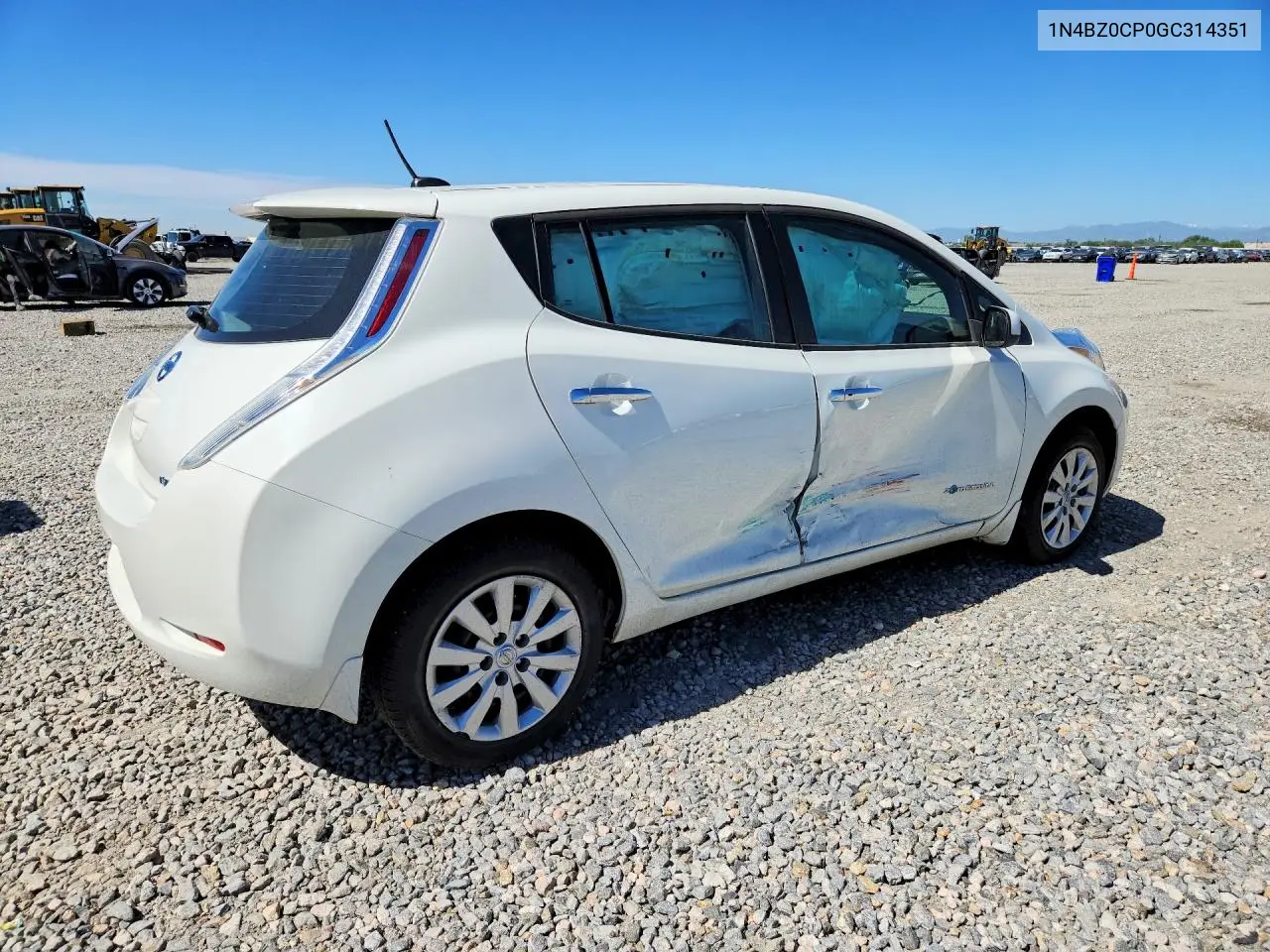 2016 Nissan Leaf S-30 VIN: 1N4BZ0CP0GC314351 Lot: 57214686