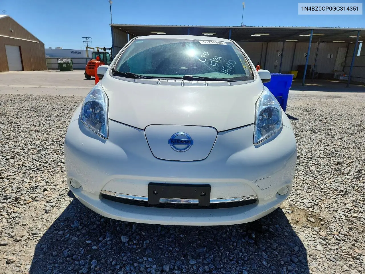 2016 Nissan Leaf S-30 VIN: 1N4BZ0CP0GC314351 Lot: 57214686