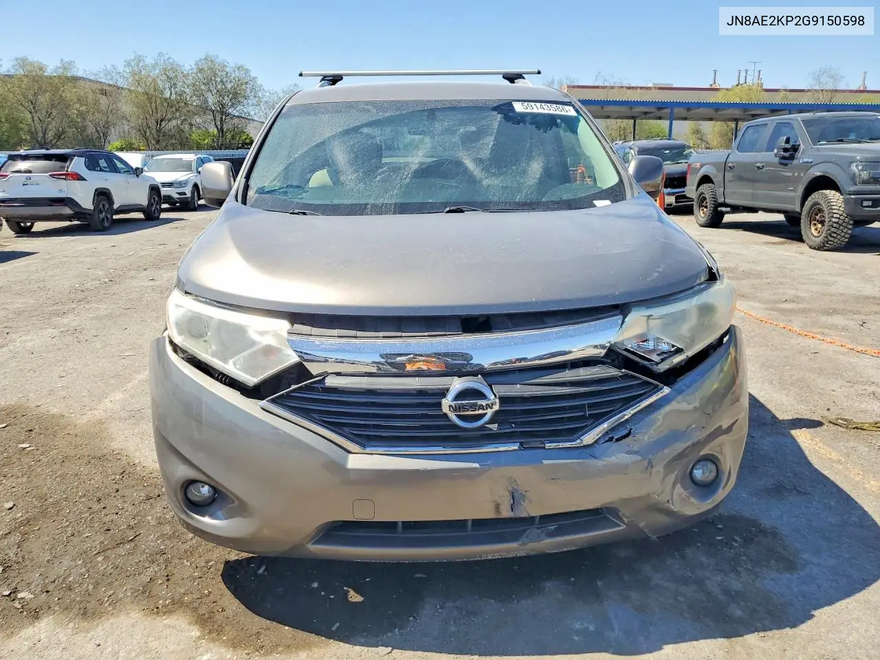 2016 Nissan Quest S/Sv/Sl/Le/Plat VIN: JN8AE2KP2G9150598 Lot: 59143586
