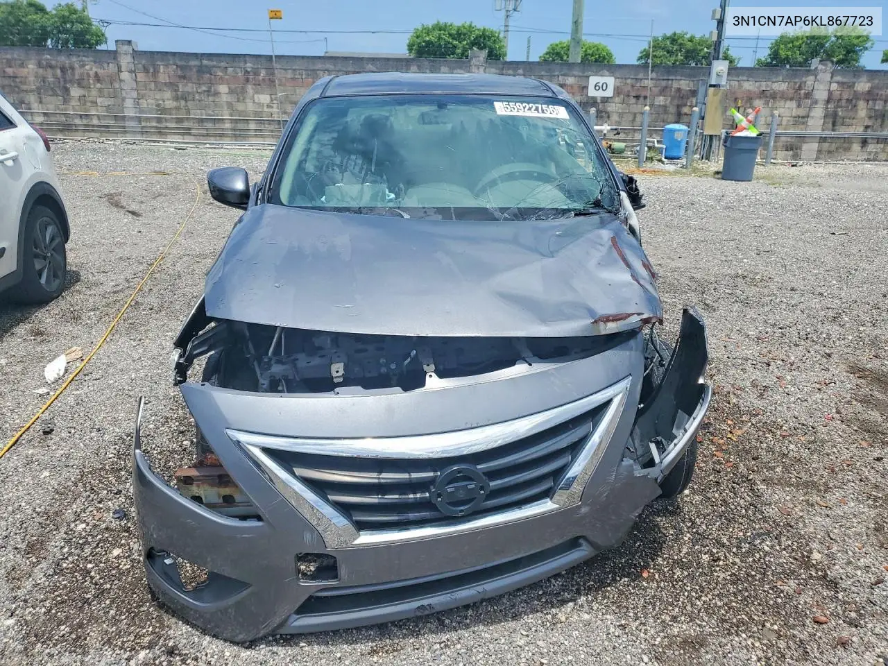 2019 Nissan Versa Sv VIN: 3N1CN7AP6KL867723 Lot: 55922756