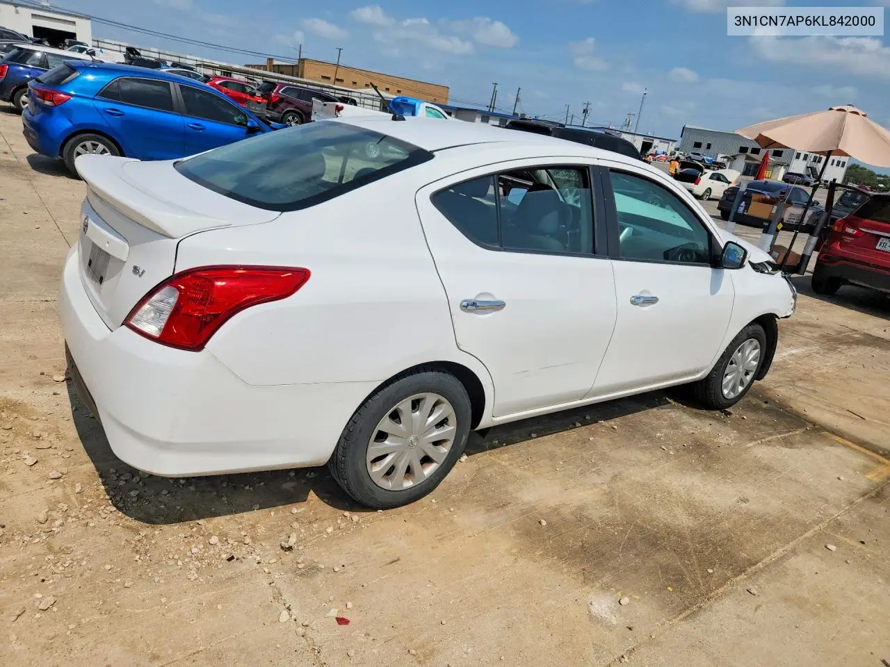 2019 Nissan Versa Sv VIN: 3N1CN7AP6KL842000 Lot: 58646426