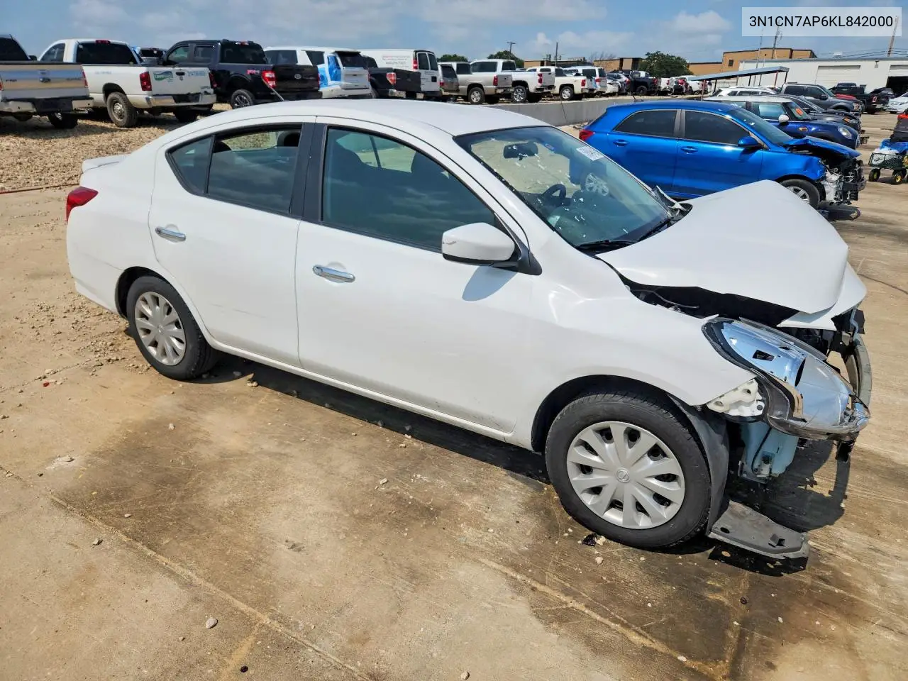 2019 Nissan Versa Sv VIN: 3N1CN7AP6KL842000 Lot: 58646426