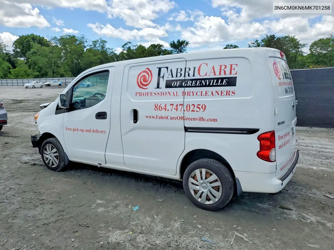 2021 Nissan Nv200 Sv VIN: 3N6CM0KN6MK701258 Lot: 52665756