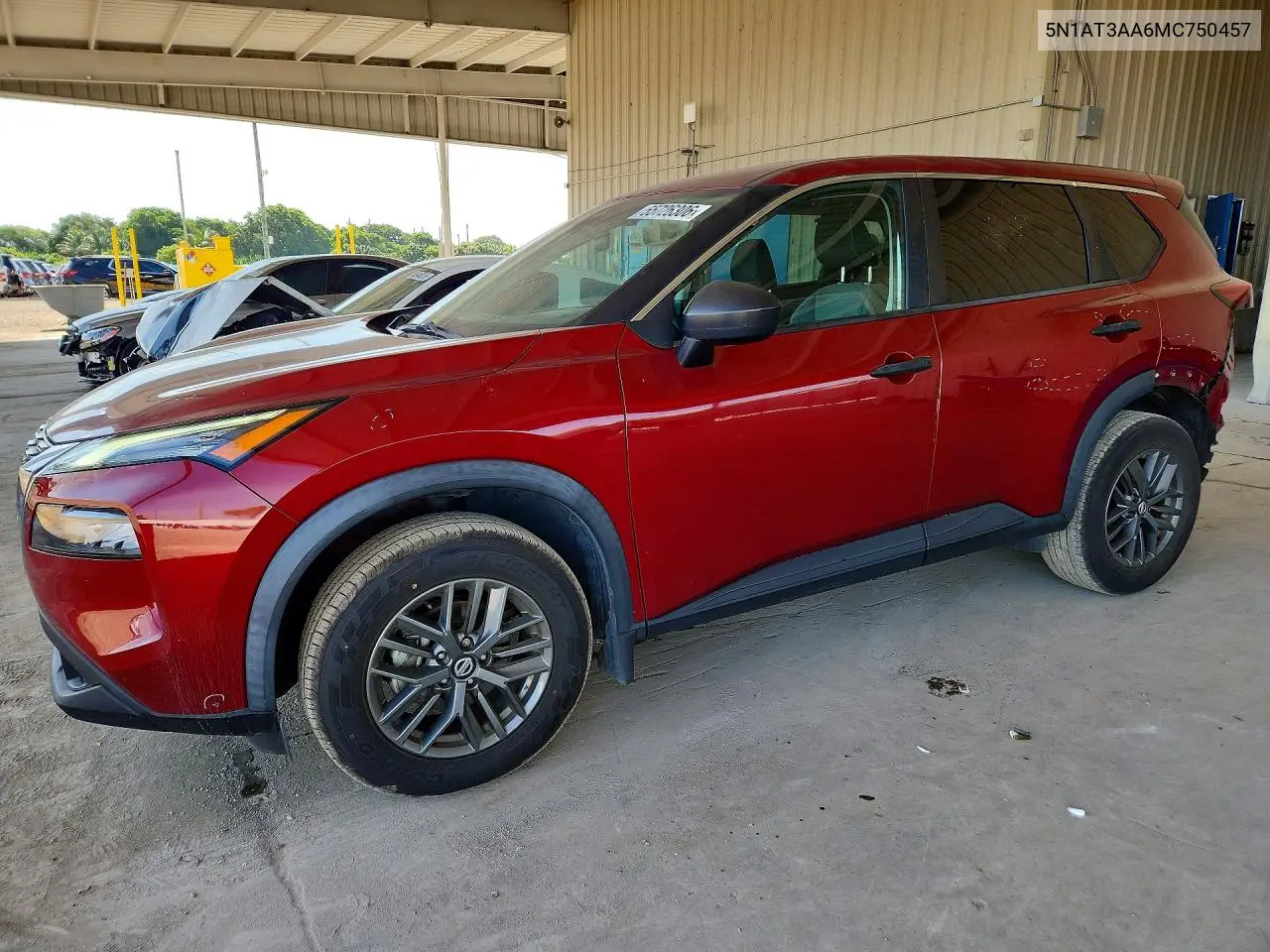 2021 Nissan Rogue S VIN: 5N1AT3AA6MC750457 Lot: 55726306