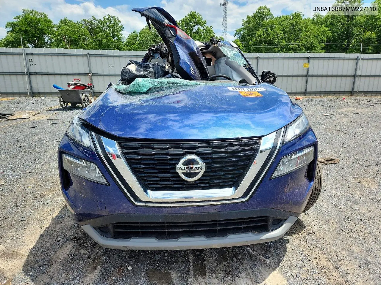 2021 Nissan Rogue Sv VIN: JN8AT3BB7MW227110 Lot: 56871206