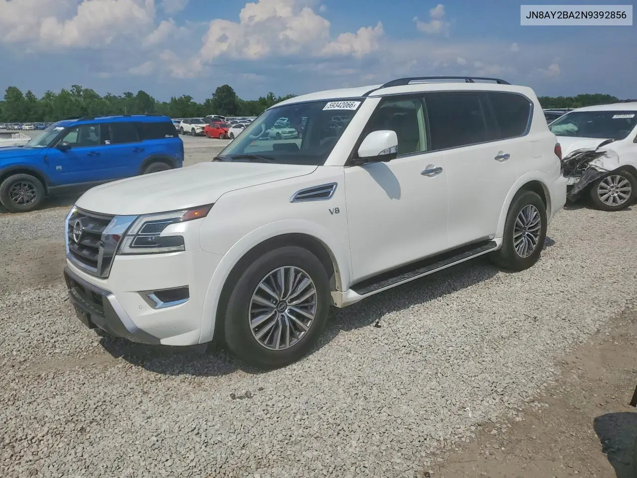 2022 Nissan Armada Sl VIN: JN8AY2BA2N9392856 Lot: 59342066