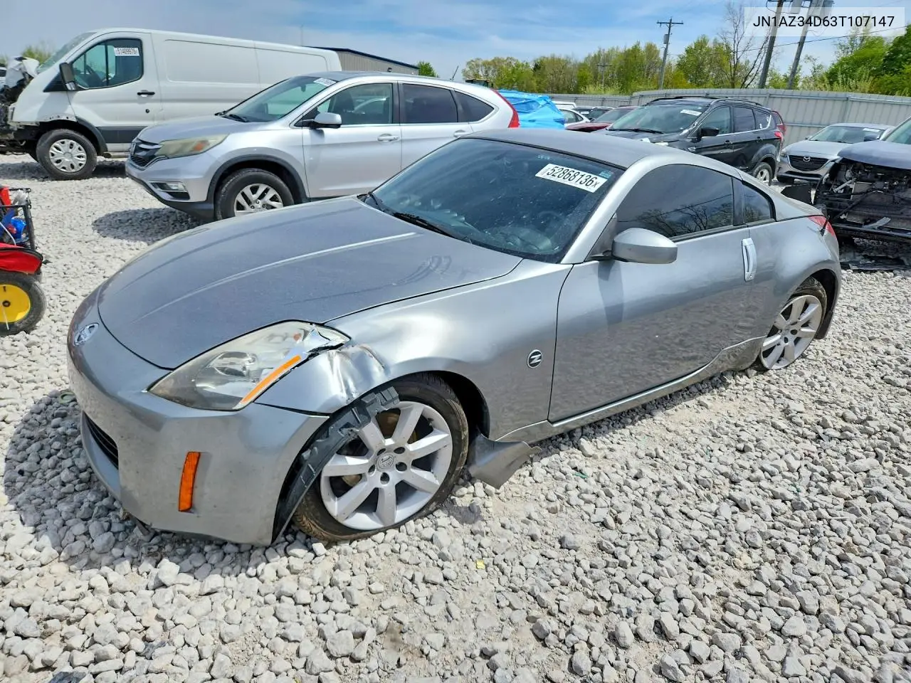 2003 Nissan 350Z Coupe VIN: JN1AZ34D63T107147 Lot: 52868136