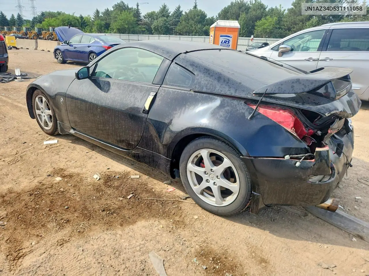 2003 Nissan 350Z Coupe VIN: JN1AZ34D53T111058 Lot: 60375926