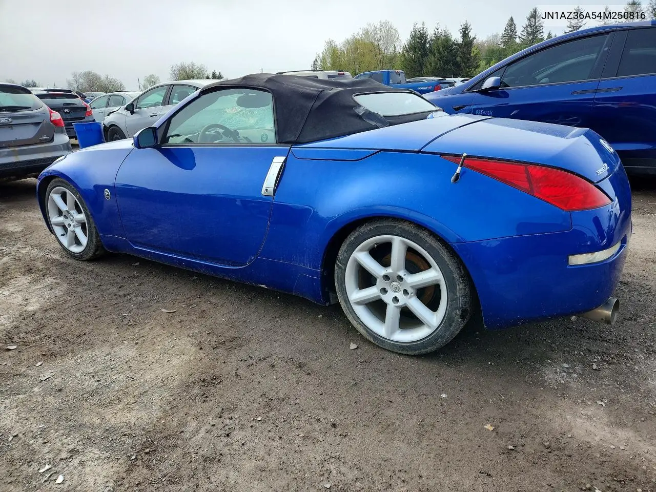 2004 Nissan 350Z Roadster VIN: JN1AZ36A54M250816 Lot: 52984746